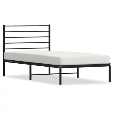  Metalinis lovos rėmas su galvūgaliu, juodos spalvos, 90x200cm - Lovos - 2