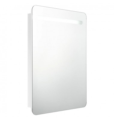  Veidrodinė vonios spintelė su LED apšvietimu, balta, 60x11x80cm - Vonios spintelės, veidrodžiai - 2