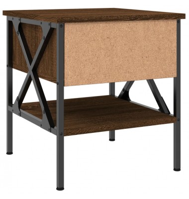  Naktinis staliukas, rudas ąžuolo, 40x42x45cm, apdirbta mediena - Naktinės spintelės - 8