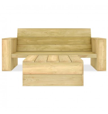  Sodo poilsio komplektas, 2 dalių, impregnuota pušies mediena - Lauko baldų komplektai - 2