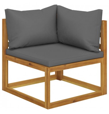  Sodo baldų komplektas su pagalvėmis, 4 dalių, akacijos masyvas - Lauko baldų komplektai - 4