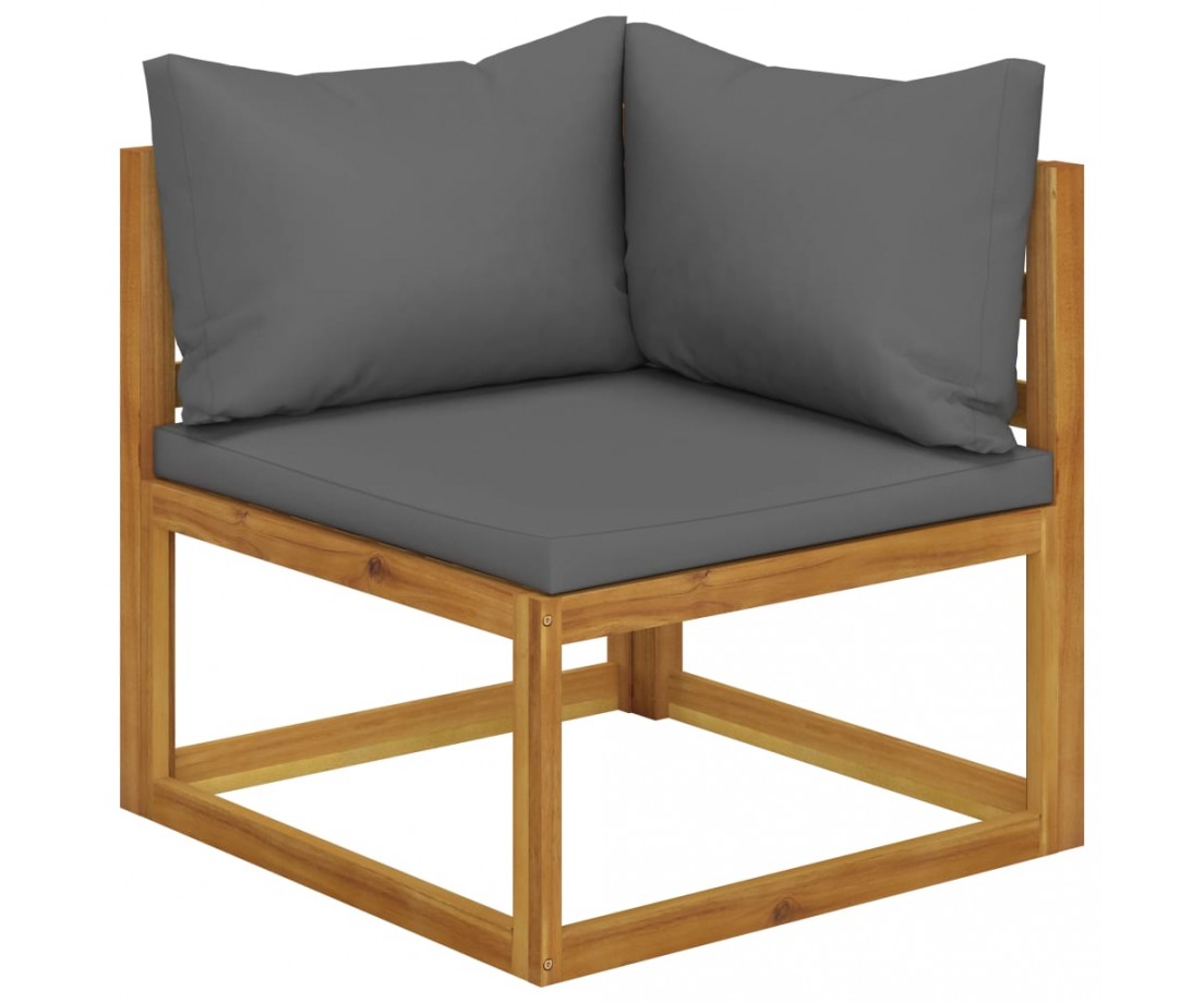  Sodo baldų komplektas su pagalvėmis, 4 dalių, akacijos masyvas - Lauko baldų komplektai - 4