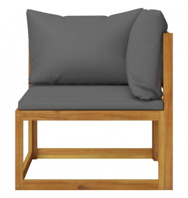  Sodo baldų komplektas su pagalvėmis, 4 dalių, akacijos masyvas - Lauko baldų komplektai - 5