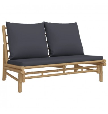  Sodo komplektas su pilkomis pagalvėlėmis, 5 dalių, bambukas - Lauko baldų komplektai - 4