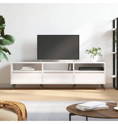  Televizoriaus spintelė, balta, 150x30x44,5cm, mediena, blizgi - TV spintelės - 1