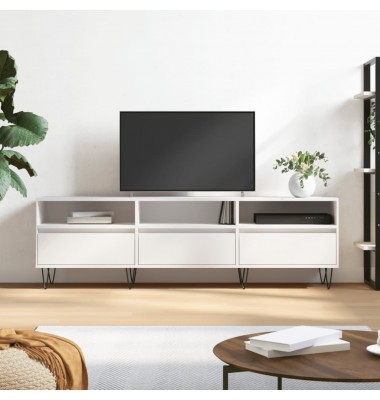  Televizoriaus spintelė, balta, 150x30x44,5cm, apdirbta mediena - TV spintelės - 1