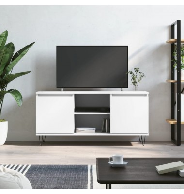  Televizoriaus spintelė, balta, 104x35x50cm, apdirbta mediena - TV spintelės - 1
