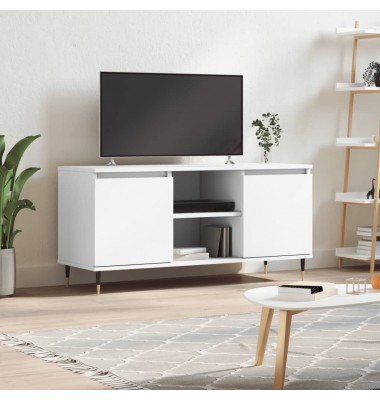  Televizoriaus spintelė, balta, 104x35x50cm, apdirbta mediena - TV spintelės - 1