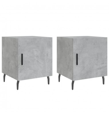  Naktinės spintelės, 2vnt., betono pilkos, 40x40x50cm, mediena - Naktinės spintelės - 2
