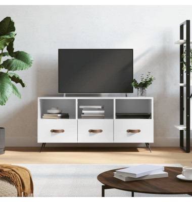  Televizoriaus spintelė, balta, 102x36x50cm, mediena, blizgi - TV spintelės - 1