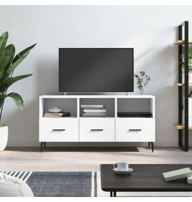  Televizoriaus spintelė, balta, 102x36x50cm, apdirbta mediena - TV spintelės - 1