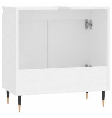 Vonios kambario spintelė, balta, 58x33x60cm, apdirbta mediena - Vonios spintelės, veidrodžiai - 7