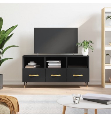  Televizoriaus spintelė, juoda, 102x36x50cm, apdirbta mediena - TV spintelės - 1