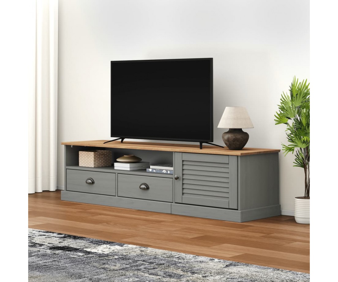 Televizoriaus spintelė VIGO, pilka, 156x40x40cm, pušies masyvas - TV spintelės - 1 Televizoriaus spintelė VIGO, pilka, 156x40x40cm, pušies masyvas - TV spintelės - 1