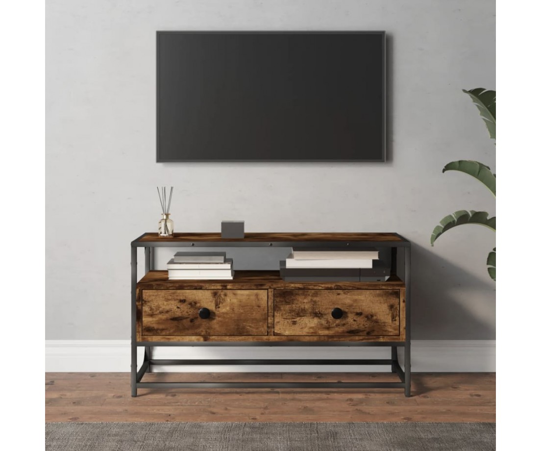 Televizoriaus spintelė, dūminio ąžuolo, 80x35x45cm, mediena - TV spintelės - 1 Televizoriaus spintelė, dūminio ąžuolo, 80x35x45cm, mediena - TV spintelės - 1