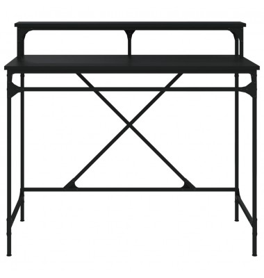  Rašomasis stalas, juodas, 100x50x90cm, apdirbta mediena/geležis - Rašomieji stalai - 5