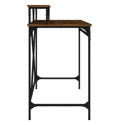  Rašomasis stalas, rudas ąžuolo, 100x50x90cm, mediena ir geležis - Rašomieji stalai - 6