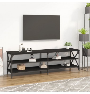  Televizoriaus spintelė, juoda, 140x40x50cm, apdirbta mediena - TV spintelės - 1