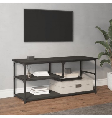  Televizoriaus spintelė, juoda, 103x38x46,5cm, mediena/plienas - TV spintelės - 1