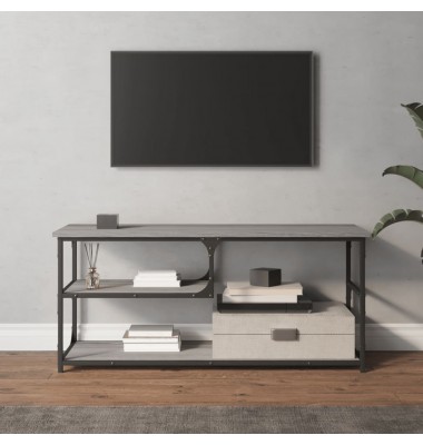  TV spintelė, pilka ąžuolo, 103x38x46,5cm, mediena/plienas - TV spintelės - 3