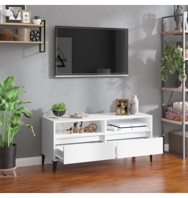  Televizoriaus spintelė, balta, 100x34,5x44,5cm, mediena - TV spintelės - 3