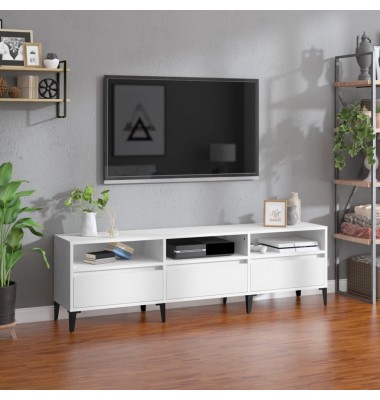  Televizoriaus spintelė, balta, 150x30x44,5cm, apdirbta mediena - TV spintelės - 1