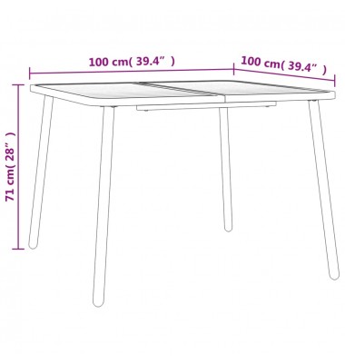  Sodo stalas, antracito spalvos, 100x100x71cm, plienas - Lauko stalai, staliukai - 7