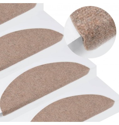  Lipnūs laiptų kilimėliai, 10vnt., smėlio spalvos, 56x17x3cm - Laiptų kilimėliai - 1