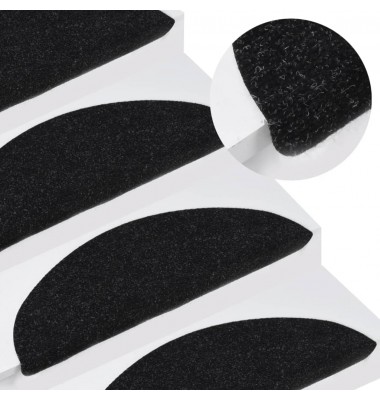  Lipnūs laiptų kilimėliai, 10vnt., juodos spalvos, 56x17x3cm - Laiptų kilimėliai - 1
