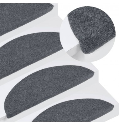  Lipnūs laiptų kilimėliai, 10vnt., pilkos spalvos, 56x17x3cm - Laiptų kilimėliai - 1