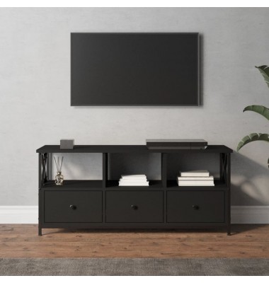  Televizoriaus spintelė, juoda, 102x33x45cm, mediena ir geležis - TV spintelės - 1
