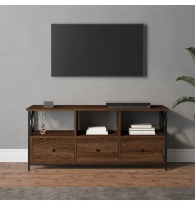  Televizoriaus spintelė, ruda, 102x33x45cm, mediena ir geležis - TV spintelės - 1