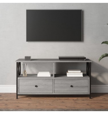  Televizoriaus spintelė, pilka, 90x33x45cm, mediena ir geležis - TV spintelės - 1