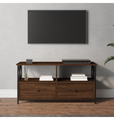  Televizoriaus spintelė, ruda, 90x33x45cm, mediena ir geležis - TV spintelės - 1