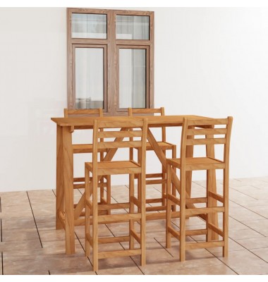  Lauko baro baldų komplektas, 5 dalių, akacijos medienos masyvas - Lauko baldų komplektai - 1