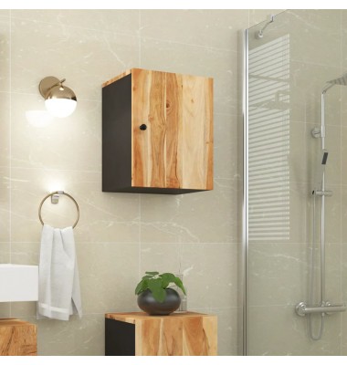 Sieninė vonios kambario spintelė, 38x33x48cm, akacijos masyvas - Vonios spintelės, veidrodžiai - 1