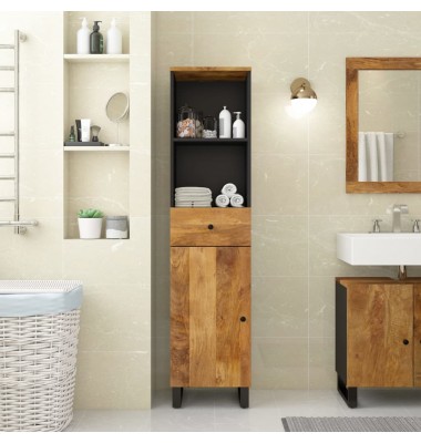 Vonios kambario spintelė, 38x33x160cm, mango medienos masyvas - Vonios spintelės, veidrodžiai - 1