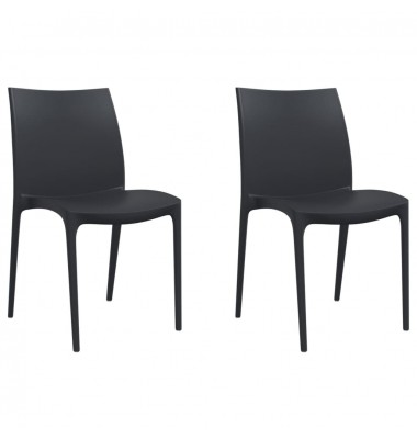  Sodo kėdės, 2vnt., antracito, 50x46x80cm, polipropilenas - Lauko kėdės - 2