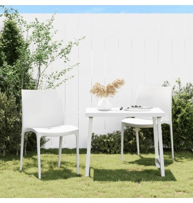  Sodo kėdės, 2vnt., baltos spalvos, 50x46x80cm, polipropilenas - Lauko kėdės - 1