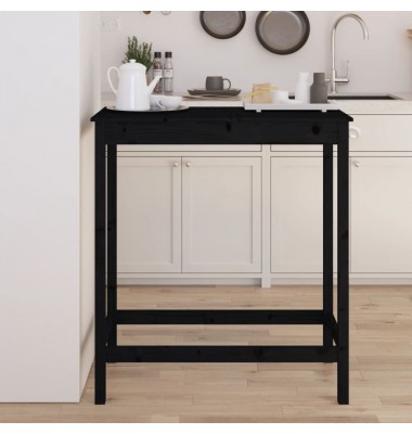  Baro stalas, juodas, 100x50x110cm, pušies medienos masyvas - Stalai - 1