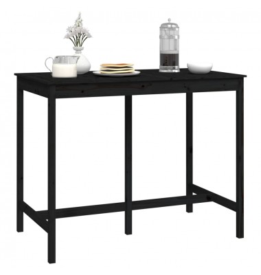  Baro stalas, juodas, 140x80x110cm, pušies medienos masyvas - Stalai - 6