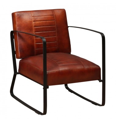  Poilsio kėdė, ruda, tikra oda - Foteliai, krėslai - 1