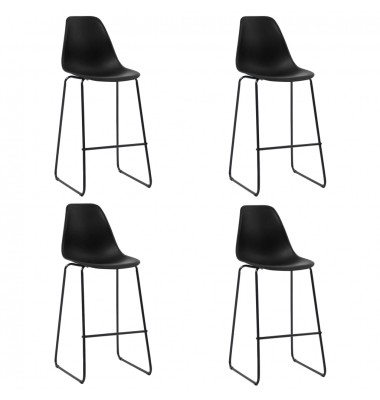  Baro kėdės, 4 vnt., juodos spalvos, plastikas - Baro kėdės - 1