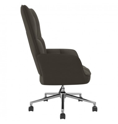  Poilsio kėdė, tamsiai pilkos spalvos, aksomas - Foteliai, krėslai - 3