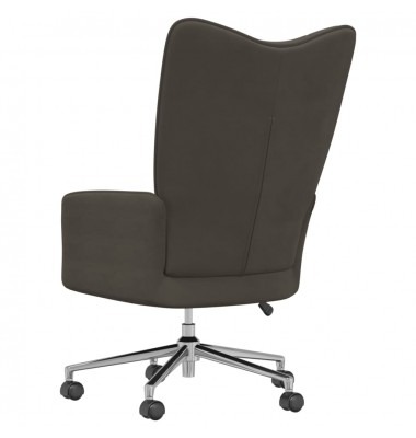  Poilsio kėdė, tamsiai pilkos spalvos, aksomas - Foteliai, krėslai - 4