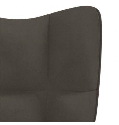  Poilsio kėdė, tamsiai pilkos spalvos, aksomas - Foteliai, krėslai - 6