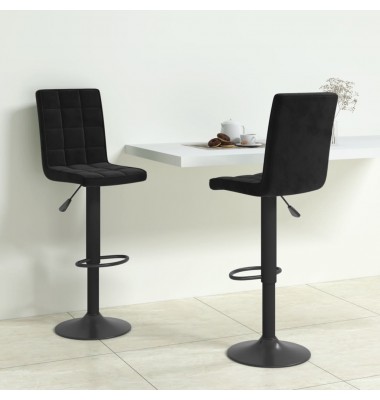  Baro taburetės, 2vnt., juodos spalvos, aksomas - Baro kėdės - 1