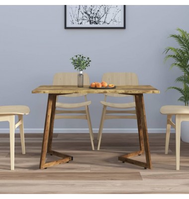  Valgomojo stalas, tamsiai rudas, 120x60x74cm, MDF ir geležis - Stalai - 1