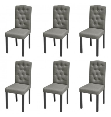  Valgomojo kėdės, 6vnt., pilkos spalvos, audinys - Valgomojo Kėdės - 1