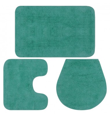  Vonios kilimėlių rinkinys, 3d., turkio spalvos, audinys - Vonios kilimėliai - 1